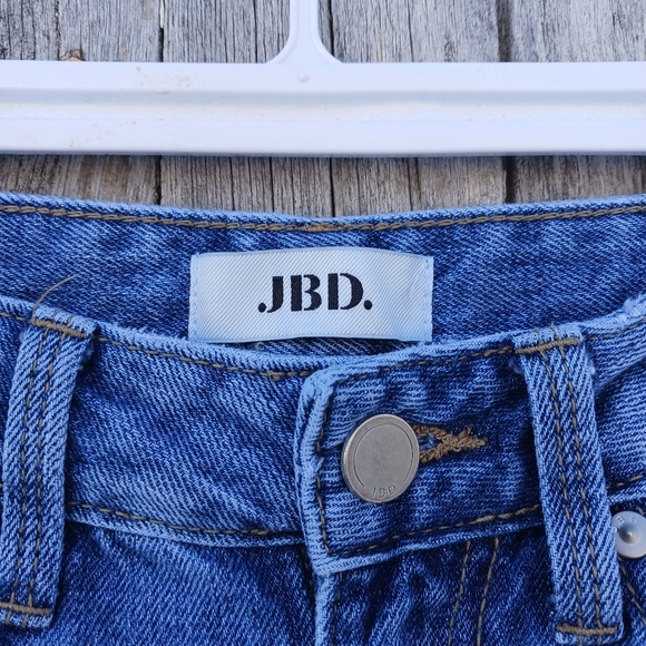 JBD JUST BLACK DENIM Dani Retro Straight Leg Jeans Womens Sz 24 Distressed - Picture 7 of 7